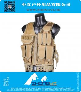 Military Tactical Airsoft Vest Black tan green camo MOLLE Nylon Combat Paintball Tactical Vest