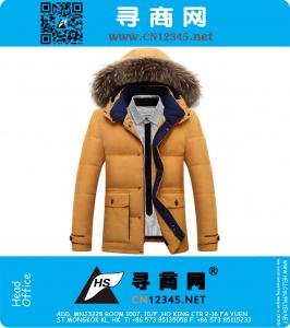 Thick Warm Duck Down Winter Jackets Men Waterproof Fur Collar Winter Parkas Hooded Coat Outdoor Down Jackets Autumn Coat For Men